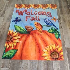 WELCOME FALL PUMPKIN 28" X 40" PORCH & Garden FLAG